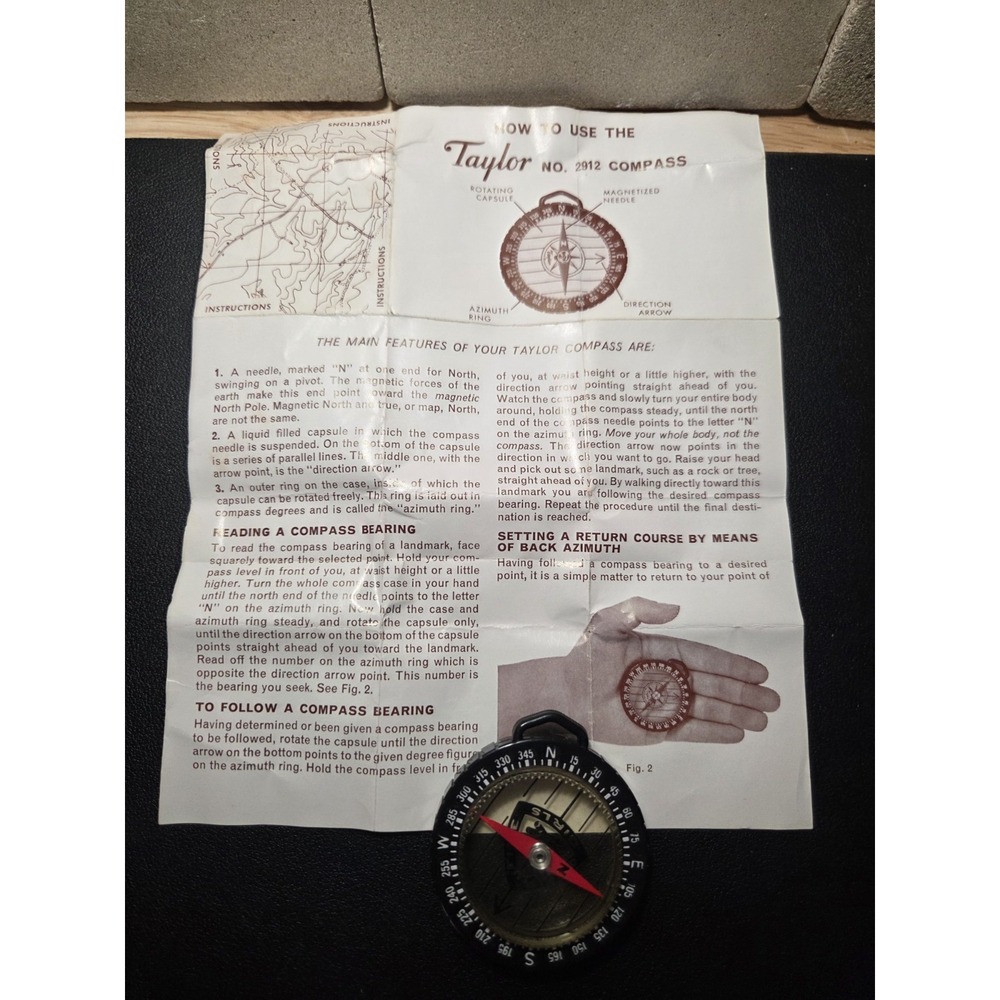 Vintage Taylor No. 2912 Compass with Original Box and Instructions 1964 USA